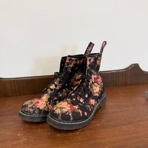 Dr. Martens Black Floral Boots